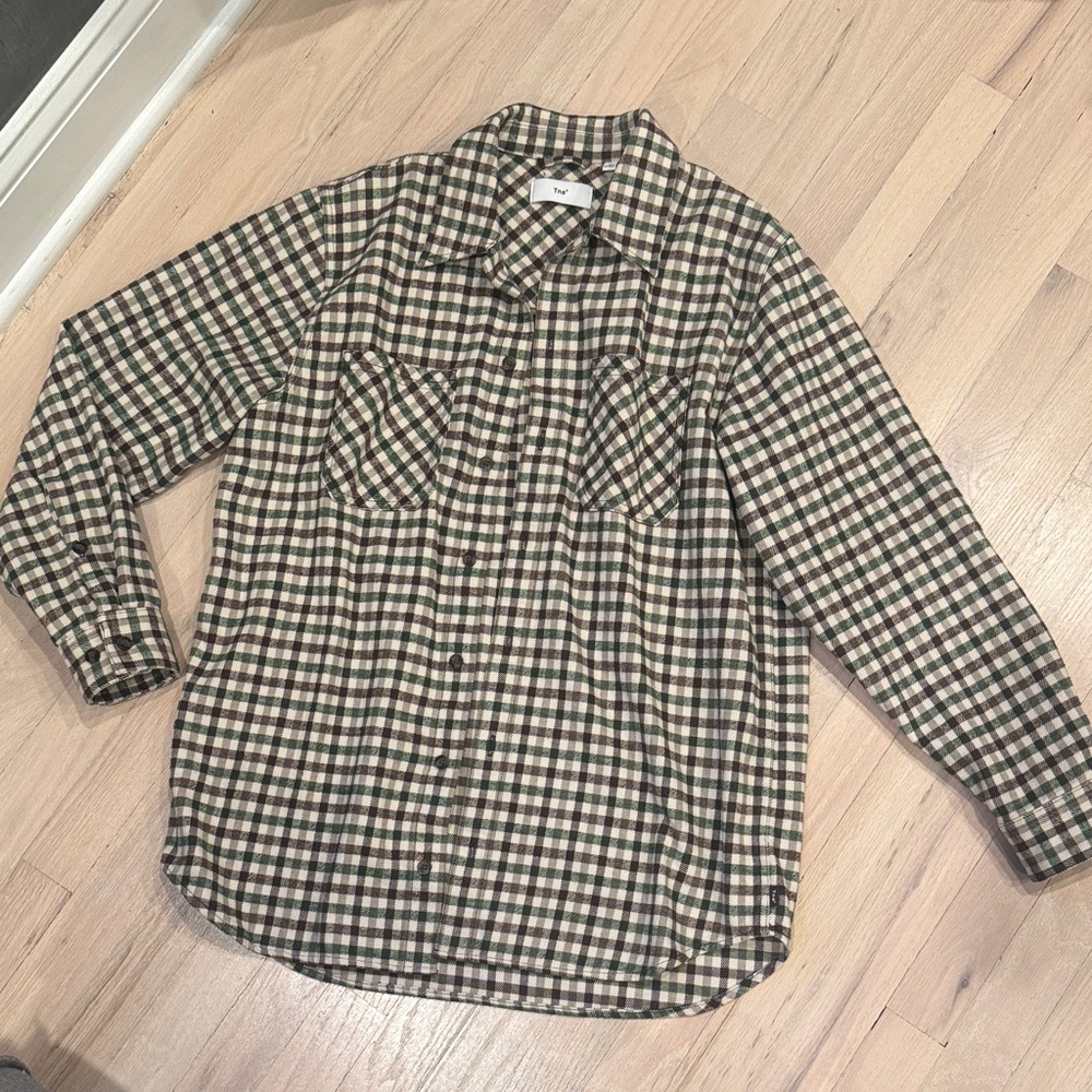 Plaid Flannel Button-Up Shirt